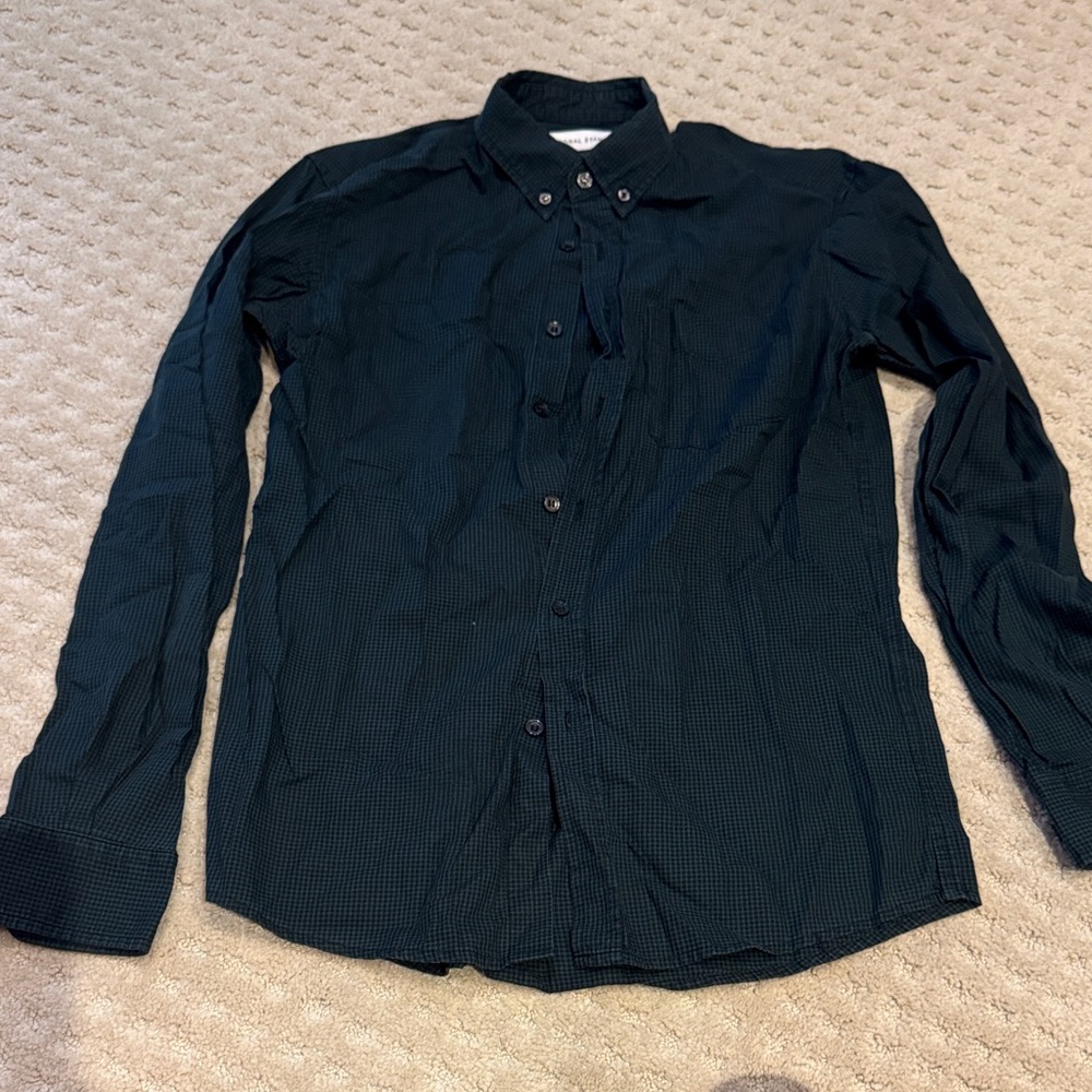 Classic Black Button-Down Shirt for Men